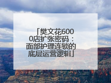 樊文花6000店扩张密码：面部护理连锁的底层运营逻辑