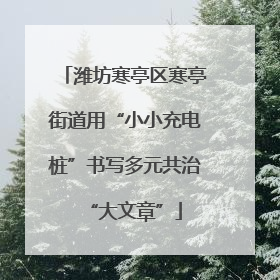 潍坊寒亭区寒亭街道用“小小充电桩”书写多元共治“大文章”