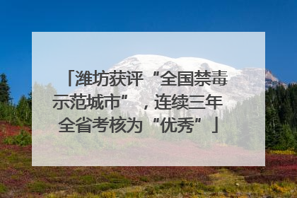 潍坊获评“全国禁毒示范城市”，连续三年全省考核为“优秀”
