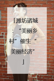 潍坊诸城：“美丽乡村”催生“美丽经济”