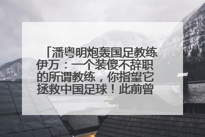 潘粤明炮轰国足教练伊万：一个装傻不辞职的所谓教练，你指望它拯救中国足球！此前曾多次发文评价国足