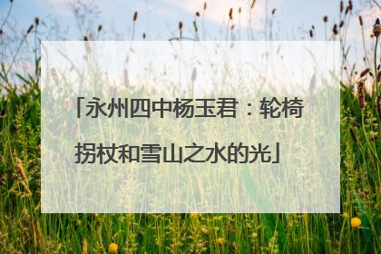 永州四中杨玉君：轮椅拐杖和雪山之水的光