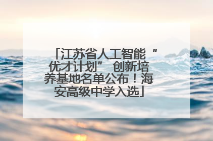 江苏省人工智能“优才计划” 创新培养基地名单公布！海安高级中学入选