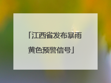江西省发布暴雨黄色预警信号