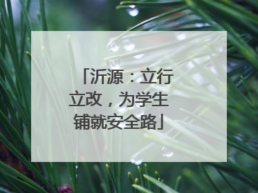 沂源：立行立改，为学生铺就安全路