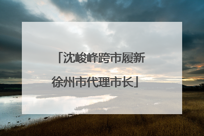 沈峻峰跨市履新徐州市代理市长