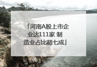 河南A股上市企业达111家 制造业占比超七成