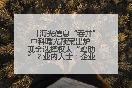 海光信息“吞并”中科曙光预案出炉 现金选择权太“鸡肋”？业内人士：企业不想大量现金流出