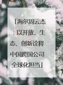海尔周云杰：以开放、生态、创新诠释中国跨国公司全球化担当