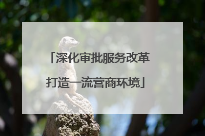 深化审批服务改革 打造一流营商环境