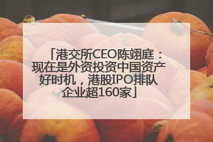 港交所CEO陈翊庭：现在是外资投资中国资产好时机，港股IPO排队企业超160家