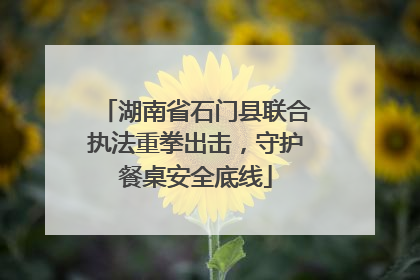 湖南省石门县联合执法重拳出击，守护餐桌安全底线