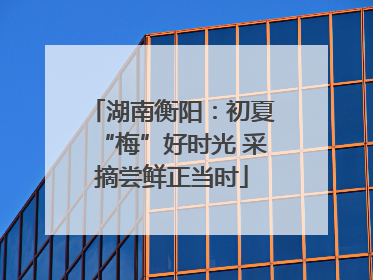 湖南衡阳：初夏“梅”好时光 采摘尝鲜正当时