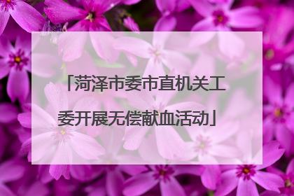菏泽市委市直机关工委开展无偿献血活动
