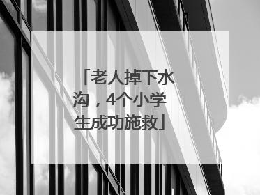 老人掉下水沟，4个小学生成功施救