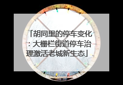 胡同里的停车变化：大栅栏街道停车治理激活老城新生态