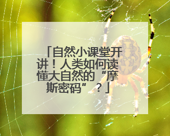 自然小课堂开讲！人类如何读懂大自然的“摩斯密码”？
