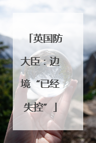 英国防大臣：边境“已经失控”