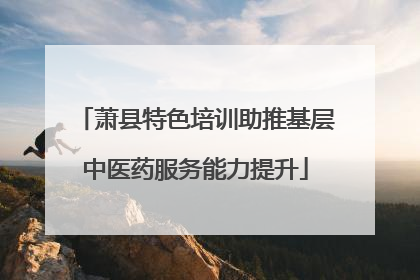 萧县特色培训助推基层中医药服务能力提升