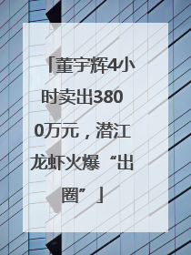 董宇辉4小时卖出3800万元，潜江龙虾火爆“出圈”