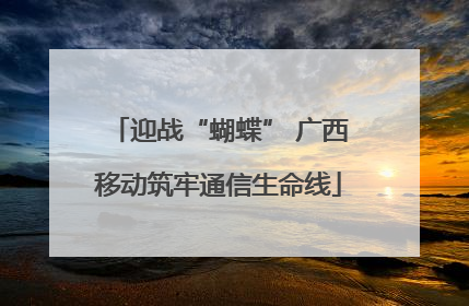 迎战“蝴蝶” 广西移动筑牢通信生命线