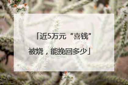 近5万元“喜钱”被烧，能挽回多少