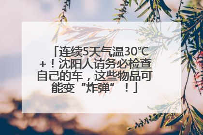 连续5天气温30℃+！沈阳人请务必检查自己的车，这些物品可能变“炸弹”！