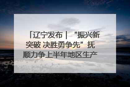 辽宁发布｜“振兴新突破 决胜勇争先”抚顺力争上半年地区生产总值增长7%左右