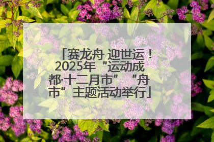 赛龙舟 迎世运！2025年“运动成都·十二月市”“舟市”主题活动举行
