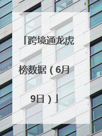 跨境通龙虎榜数据（6月9日）