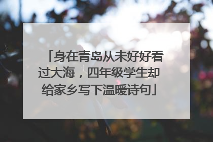 身在青岛从未好好看过大海，四年级学生却给家乡写下温暖诗句