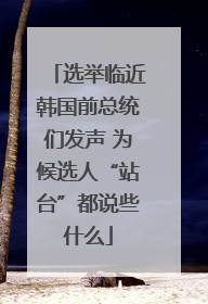 选举临近韩国前总统们发声 为候选人“站台”都说些什么