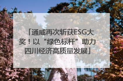 通威再次斩获ESG大奖！以“绿色标杆”助力四川经济高质量发展