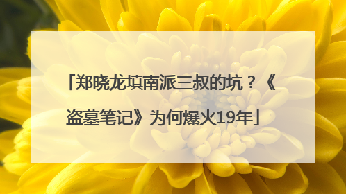 郑晓龙填南派三叔的坑？《盗墓笔记》为何爆火19年