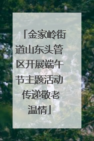 金家岭街道山东头管区开展端午节主题活动 传递敬老温情