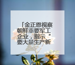 金正恩视察朝鲜重要军工企业，指示“要大量生产新型威力强大的炮弹”