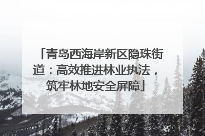 青岛西海岸新区隐珠街道：高效推进林业执法，筑牢林地安全屏障