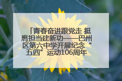 青春奋进跟党走 挺膺担当建新功——巴州区第六中学开展纪念“五四”运动106周年主题团日活动暨新团员入团仪式