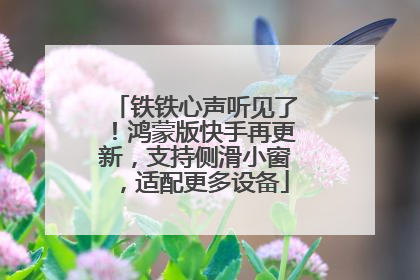 铁铁心声听见了！鸿蒙版快手再更新，支持侧滑小窗，适配更多设备