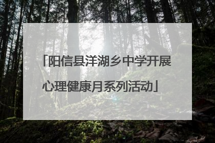 阳信县洋湖乡中学开展心理健康月系列活动
