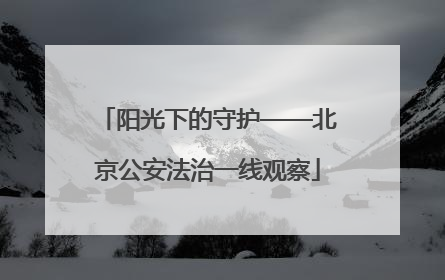 阳光下的守护——北京公安法治一线观察