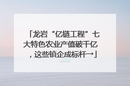 龙岩“亿链工程”七大特色农业产值破千亿，这些镇企成标杆→