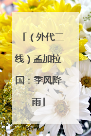 （外代二线）孟加拉国：季风降雨