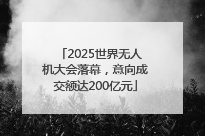 2025世界无人机大会落幕，意向成交额达200亿元