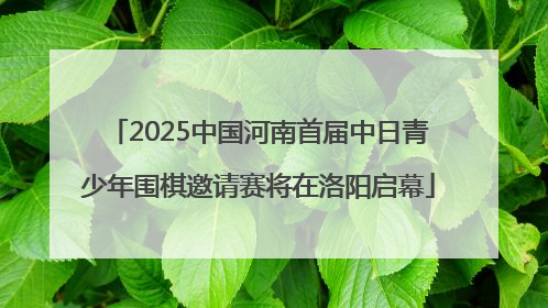 2025中国河南首届中日青少年围棋邀请赛将在洛阳启幕