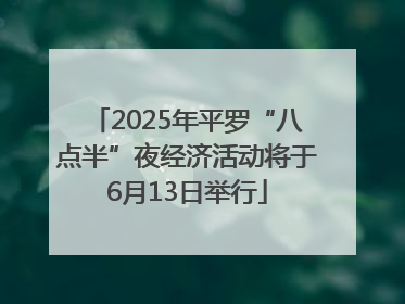 2025年平罗“八点半”夜经济活动将于6月13日举行
