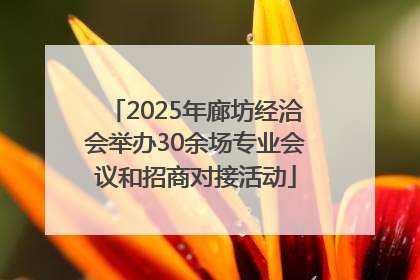 2025年廊坊经洽会举办30余场专业会议和招商对接活动