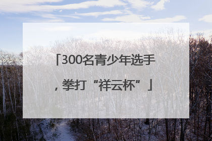 300名青少年选手，拳打“祥云杯”