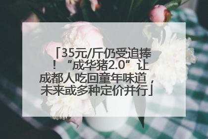 35元/斤仍受追捧！“成华猪2.0”让成都人吃回童年味道，未来或多种定价并行