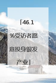 46.1%受访者愿意投身银发产业